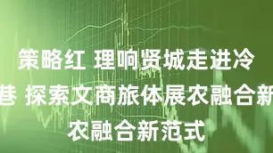 策略红 理响贤城走进冷江雨巷 探索文商旅体展农融合新范式